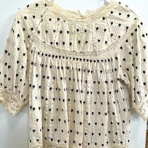 LoveShackFancy embroidered puff sleeve top